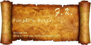 Forján Kitti névjegykártya