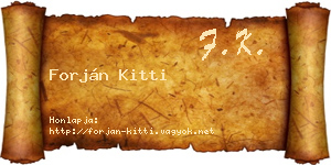 Forján Kitti névjegykártya