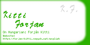 kitti forjan business card